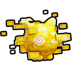 Golden Glitched Cat Ball