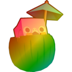 Rainbow Coconut Flamingo