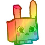 Rainbow Doodle Bunny