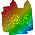 Rainbow Dot Matrix Cat