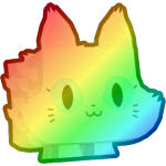 Rainbow Fluffy Cat