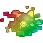 Rainbow Glitched Cat Ball