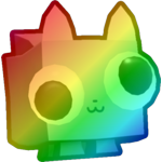 Rainbow Googly Cat