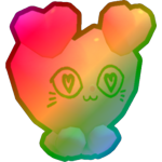 Rainbow Heart Balloon Cat