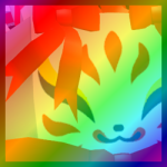 Rainbow Huge Candycane Kitsune