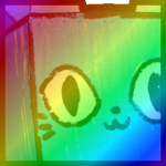 Rainbow Huge Doodle Cat