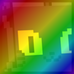 Rainbow Huge Evolved Pixel Cat
