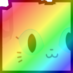 Rainbow Huge Fluffy Cat