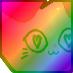 Rainbow Huge Heart Balloon Cat