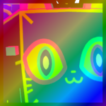 Rainbow Huge Holographic Cat