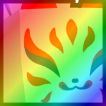 Rainbow Huge Kitsune Fox