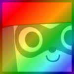 Rainbow Huge Mushroom Raccoon