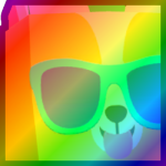 Rainbow Huge Party Crown Corgi