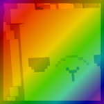Rainbow Huge Pixel Capybara
