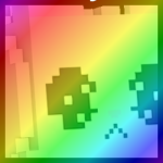 Rainbow Huge Pixel Sad Cat