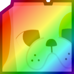 Rainbow Huge Skateboard Bulldog