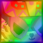 Rainbow Huge Totem Wolf