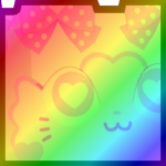 Rainbow Huge Valentines Cat