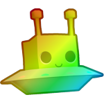 Rainbow Meebo in a Spaceship