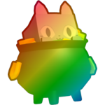 Rainbow Pot of Gold Cat
