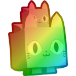 Rainbow Stacked Cat