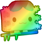 Rainbow Surfboard Axolotl