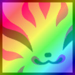 Rainbow Titanic Pink Kitsune Fox
