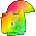Rainbow Umbrella Cat