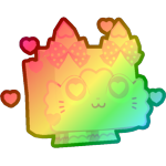 Rainbow Valentines Cat