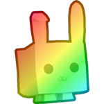 Rainbow White Bunny