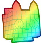 Rainbow Wireframe Cat