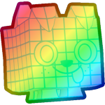 Rainbow Wireframe Dog
