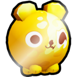 Shiny Golden Blurred Bear Ball