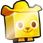 Shiny Golden Cowboy Dog