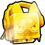 Shiny Golden Cyberpunk Husky