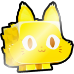 Shiny Golden Fluffy Cat