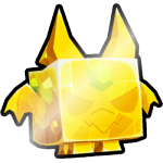Shiny Golden Gemstone Gargoyle Dragon