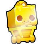 Shiny Golden Minecart Piggy