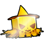 Shiny Golden Pumpkin Scarecrow