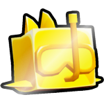 Shiny Golden Scuba Shark