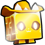 Shiny Golden Tech Cowboy Cat