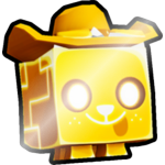Shiny Golden Tech Cowboy Dog