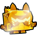 Shiny Golden Tech Samurai Cat
