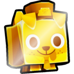 Shiny Golden Train Conductor Dog