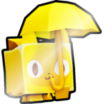 Shiny Golden Umbrella Cat