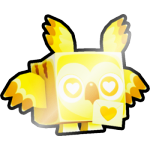 Shiny Golden Valentines Owl