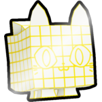 Shiny Golden Wireframe Cat