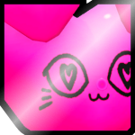 Shiny Huge Heart Balloon Cat
