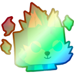 Shiny Rainbow Anime Wolf