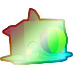 Shiny Rainbow Beach Ball Dolphin